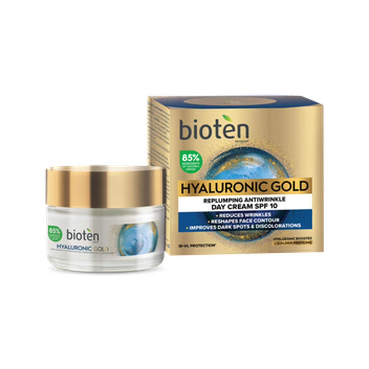 bioten Hyaluronic Gold Replumping Antiwrinkle Day Cream SPF10